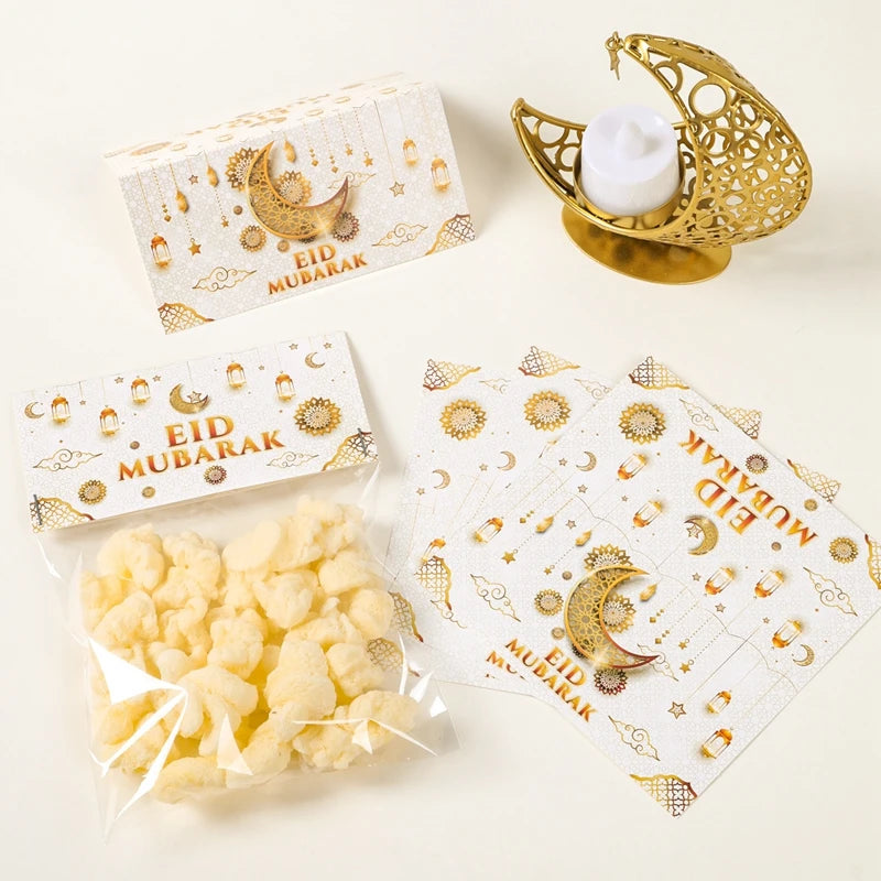 Eid Mubarak Treat Bag Topper Candy Bag Ramadan Decorations For Home 2025 Islamic Muslim Party Decor Ramadan Kareem EID Al Adha