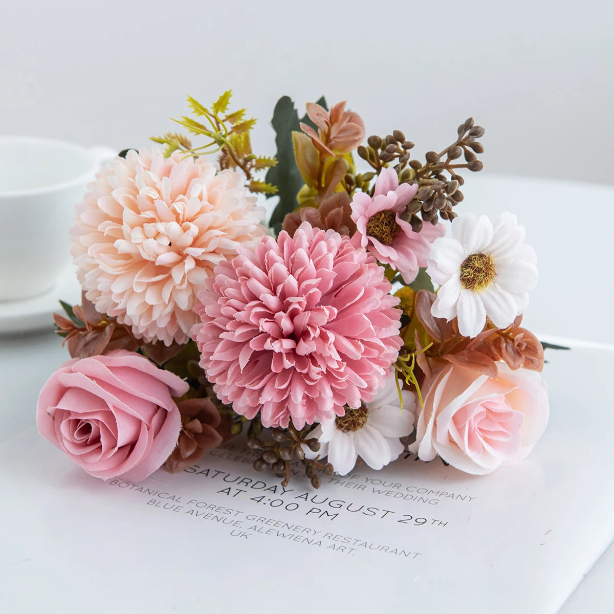 Simulated silk chrysanthemum roses, weddings, Valentine's Day, Eid al Fitr, Mother's Day, home decor, outdoor garden accessories