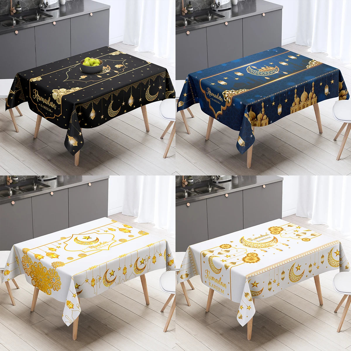 Eid Mubarak Tablecloths Ramadan Decoration for Home 2025 Islamic Muslim Party Decor Ramadan Tableware Supplies Eid Al Adha Gift