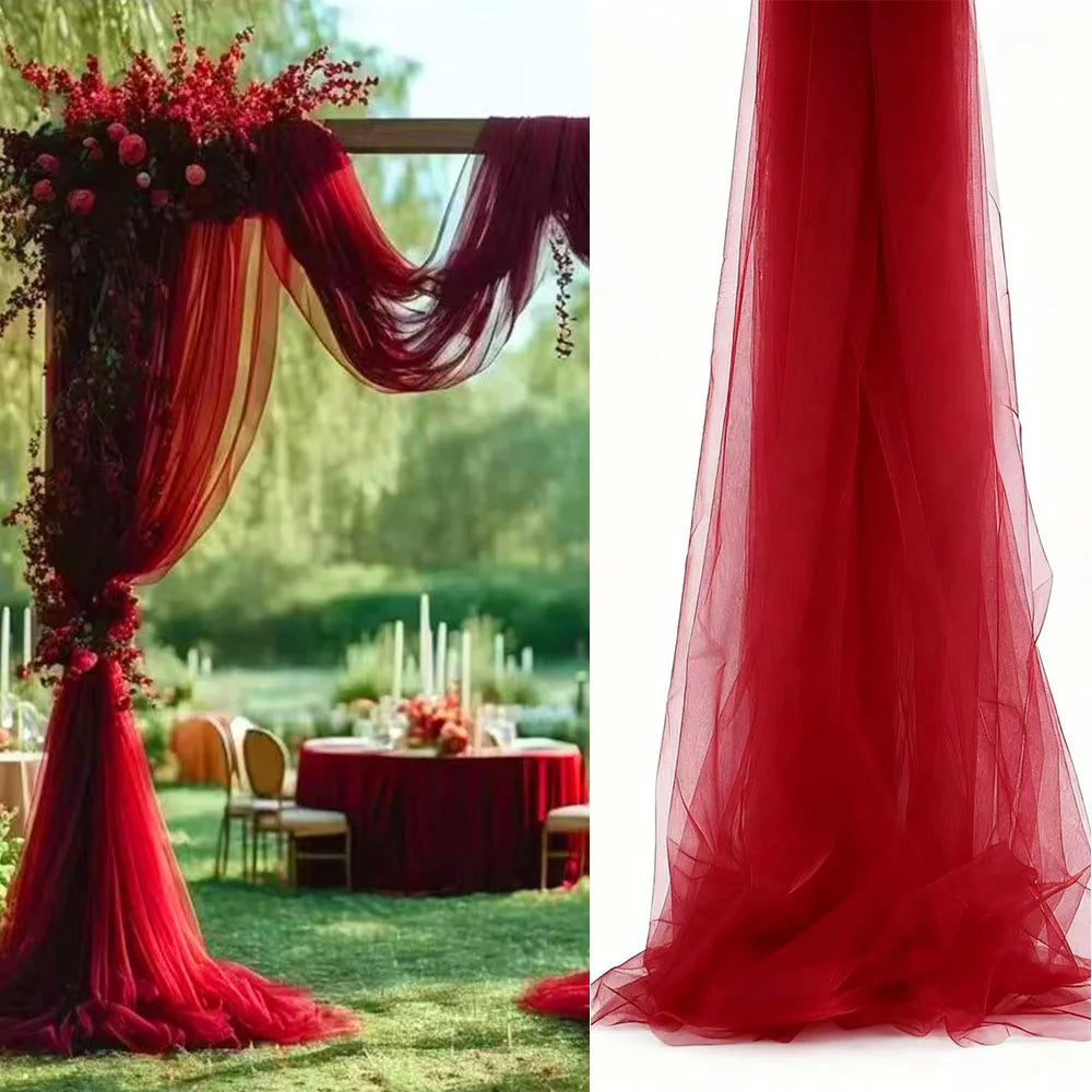 75cm X 6M White Wedding Tulle Arch Draping Fabric Backdrop 28.7" X 20FT Sheer Drapes Fabric for Wedding Ceremony Birthday Party