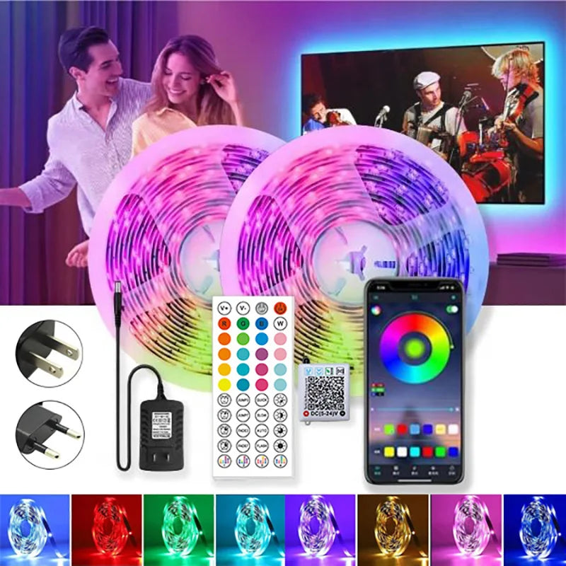 DC24V RGB Led Strip Light 10m 20m 30m 40m Bluetooth App Music Sync Led Lights Flexible Ribbon Diode Tape Home Room Decor