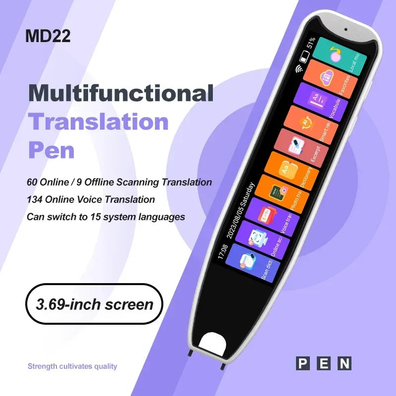 MD22 Voice Translator Pen Offline Scan Reading 134 Language Translation