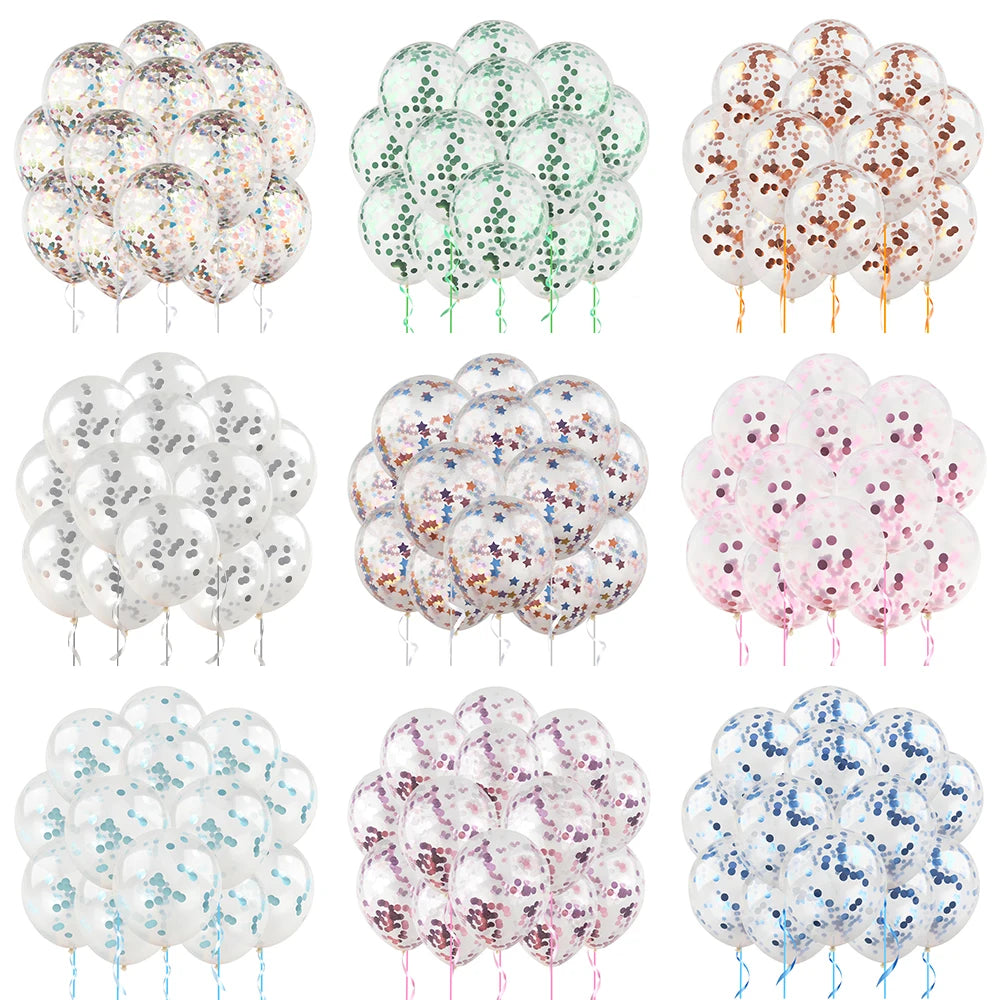 20pcs 12inch Confetti Metallic Metal Balloons Gold Blue Pink Latex Ballon Wedding Birthday Party Decoration Baby Shower Globos