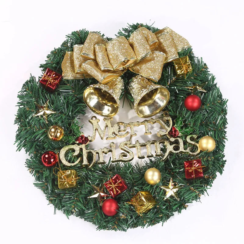 30CM Christmas Decoration Garland Front Door Window Decoration Christmas Wreath Pendant Ornament Navidad New Year Party Supplies