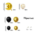72-Piece Eid Balloon Arch Kit - Black and Gold Moon and Star Balloons, Festive Ramadan Decorations, Suitable for Muslim Party Backdrops