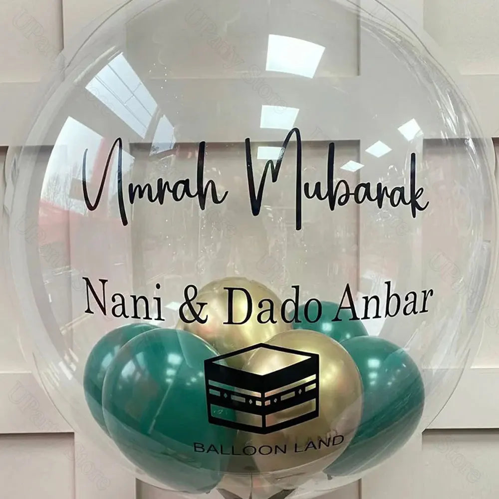 Eid Mubarak Vinyl Stickers for Clear Balloons Custom DIY Personalized Eid Mubarak Balloons for Hajj Umrah Mubarak Decor Favor