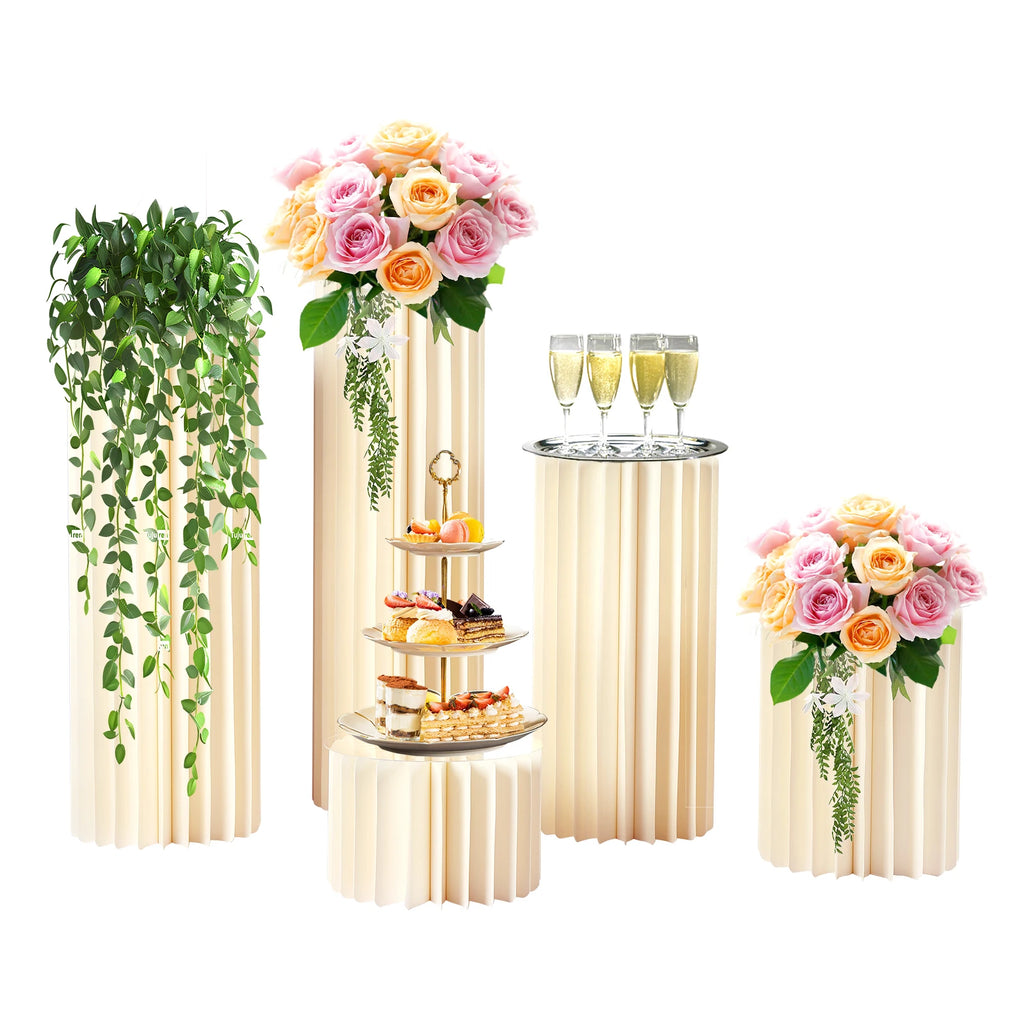 3/5Pcs Wedding Centerpieces Cardboard Vases, Flower Vase Flowers Stand for Party Tables Decorations
