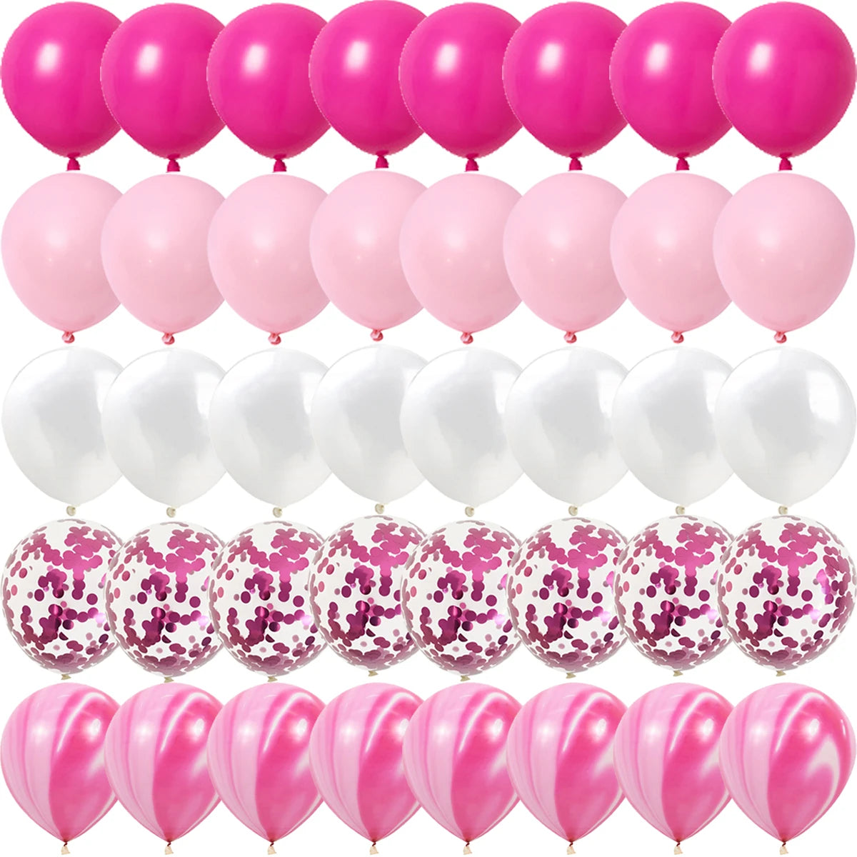 40PCS Rose Pink Metal Latex Confetti Confetti Balloons Wedding Decorations Matte Globos New Year Birthday Party Decorations