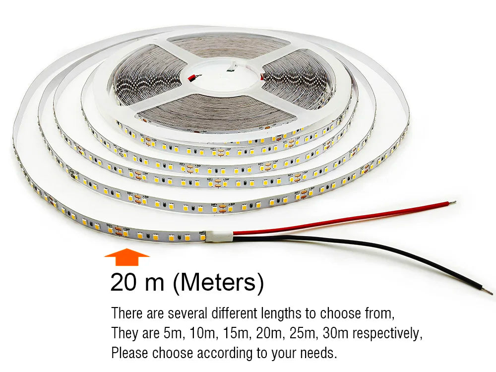 CRI90 High Brightness Single Strip 5m 10m 15m 20m 25M 30m LED Strips 24V 12V Light Strip CRI 90 Flexible 20 meters Soft Lamp Bar