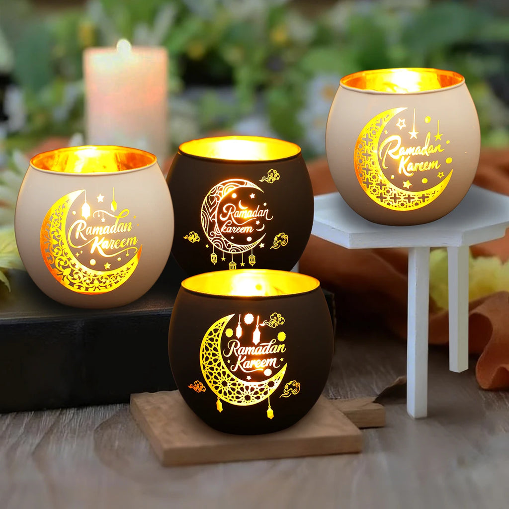 Ramadan Kareem Candle Holders Ramadan Decorations for Home 2026 Eid Al-Fitr Gifts Islamic Muslim Eid Al Adha Party Supplies