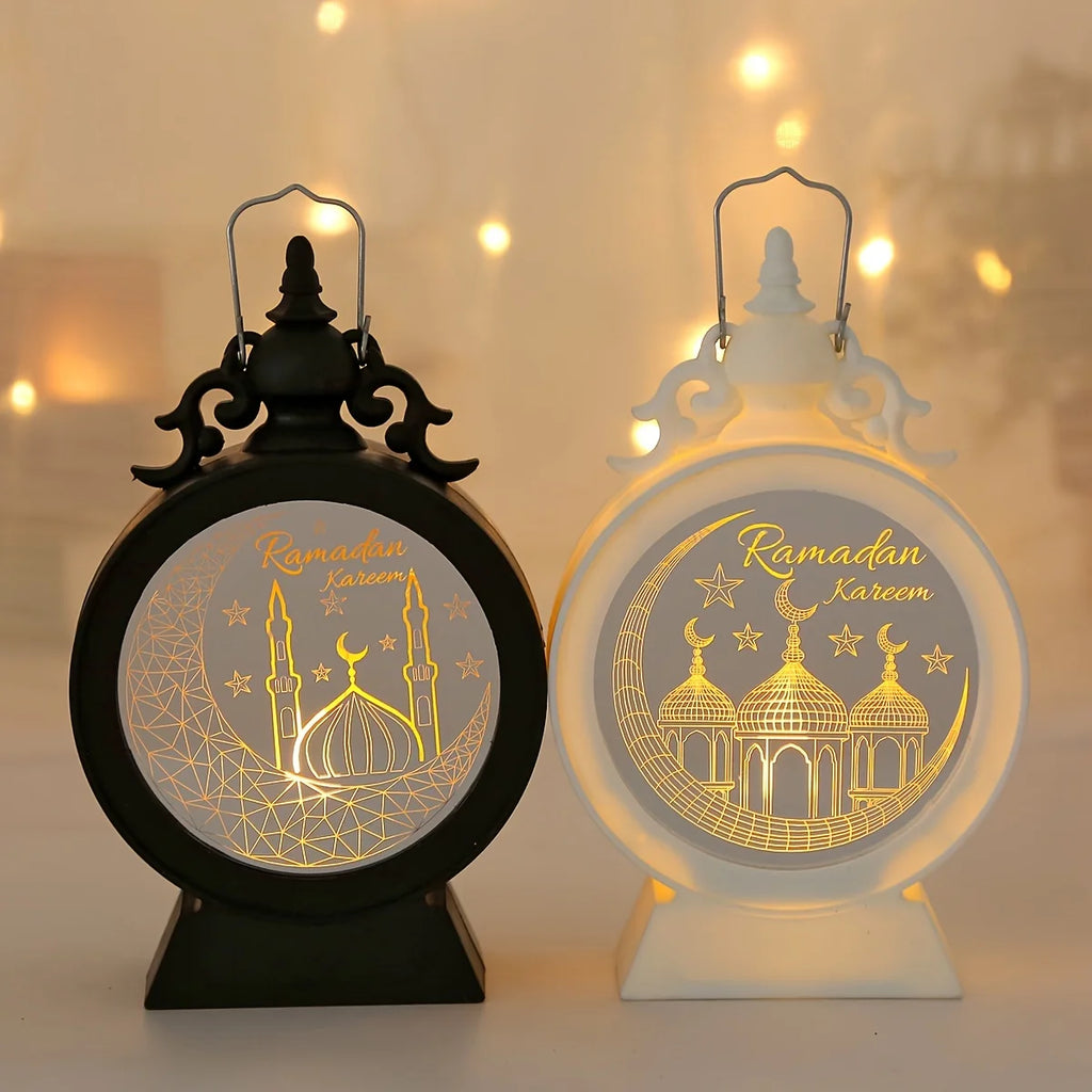 2024 Eid Mubarak Ornaments Led Lantern Light Ramadan Decorations Islamic Muslim Party Lights Ramadan Kareem Eid Al Adha Gift