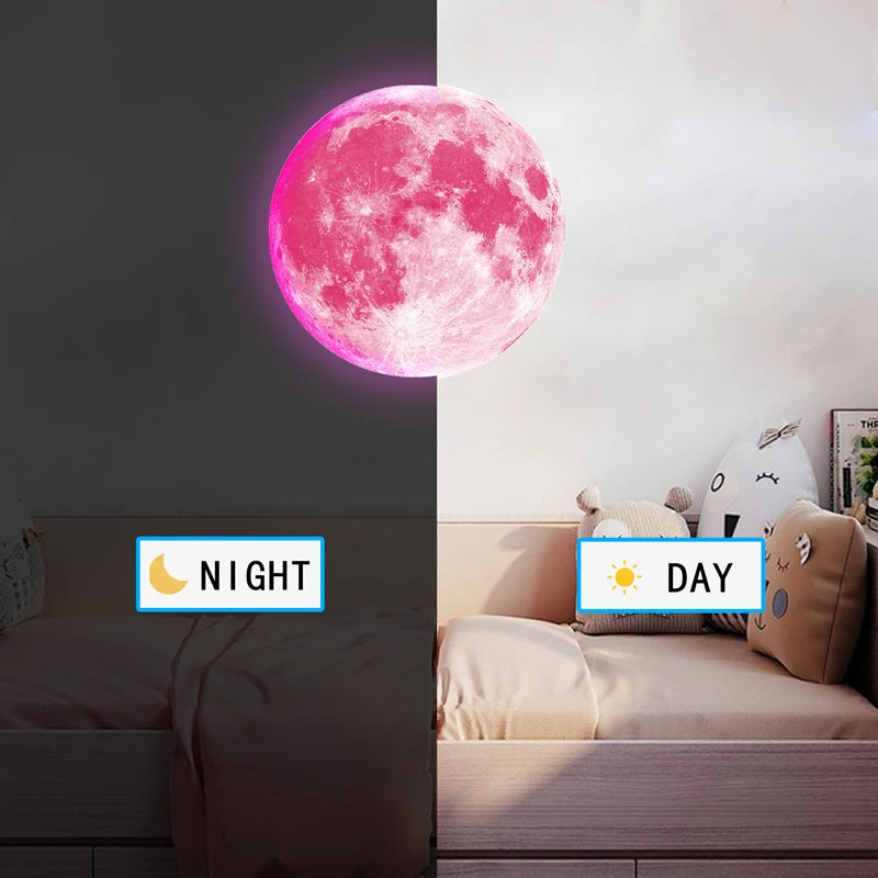 Luminous Moon Stickers Star Sky Fluorescent Wall Decals Glow in the Dark Kids Bedroom Living Room Bathroom for Home Decorations