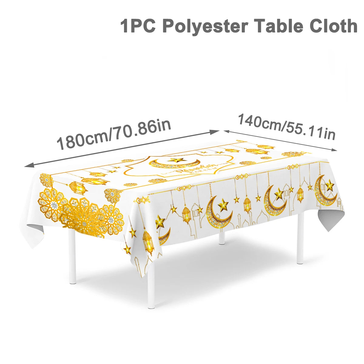 Eid Mubarak Tablecloths Ramadan Decoration for Home 2025 Islamic Muslim Party Decor Ramadan Tableware Supplies Eid Al Adha Gift