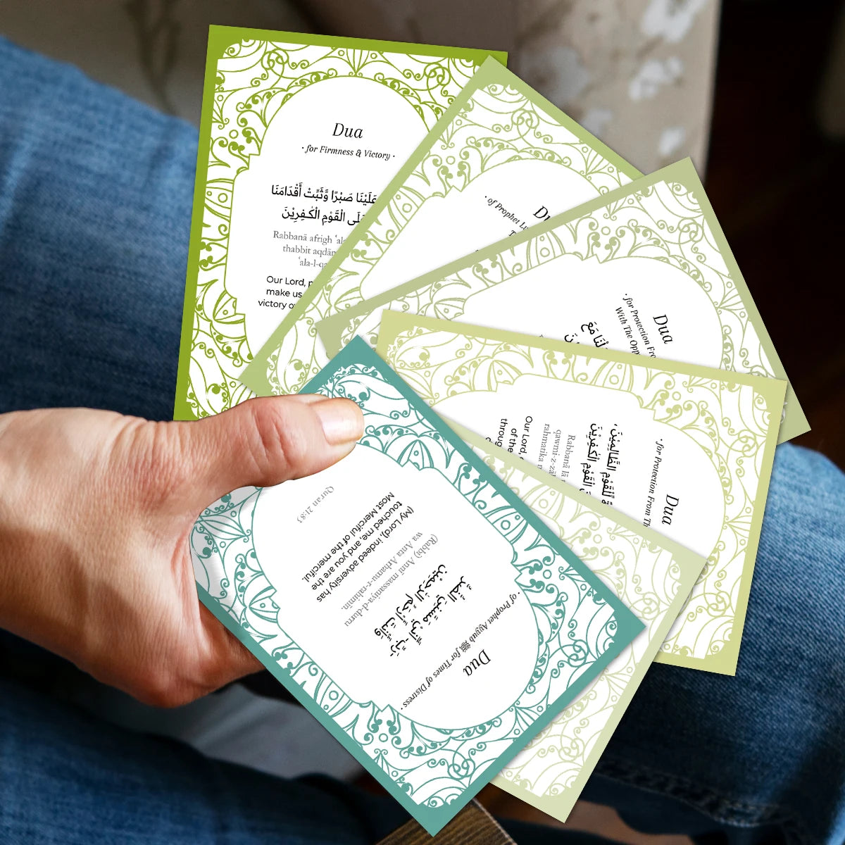 40pcs Ramadan Dua Cards,Quran Dua Flash Cards,Arabic Transliteration&English,Islamic Dua Prayer Card,Eid Gift For Friends Family