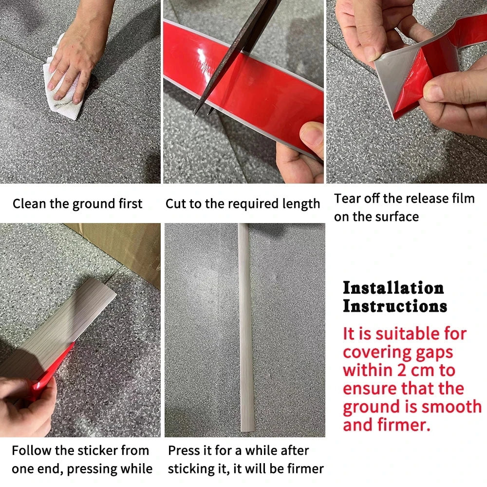 5cm PVC Wood Floor Transition Strip Edge Closing Strip Self-adhesive Seam Strip Flat Buckle Dge Pressing Threshold strip