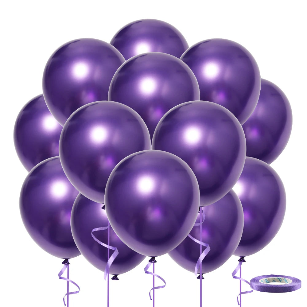 20pcs 12inch Confetti Metallic Metal Balloons Gold Blue Pink Latex Ballon Wedding Birthday Party Decoration Baby Shower Globos
