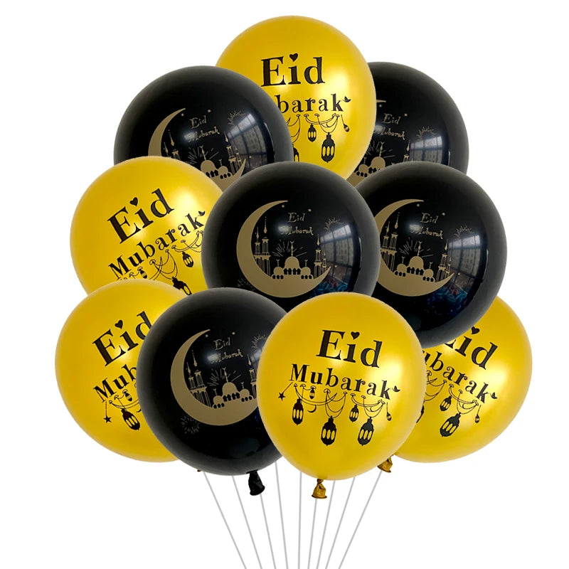 1set Moon Star Balloon Set for Muslim EID Mubarak Festival Home DIY Decoration Ramadan Kareem Kids Birthday Party Ballon Globos