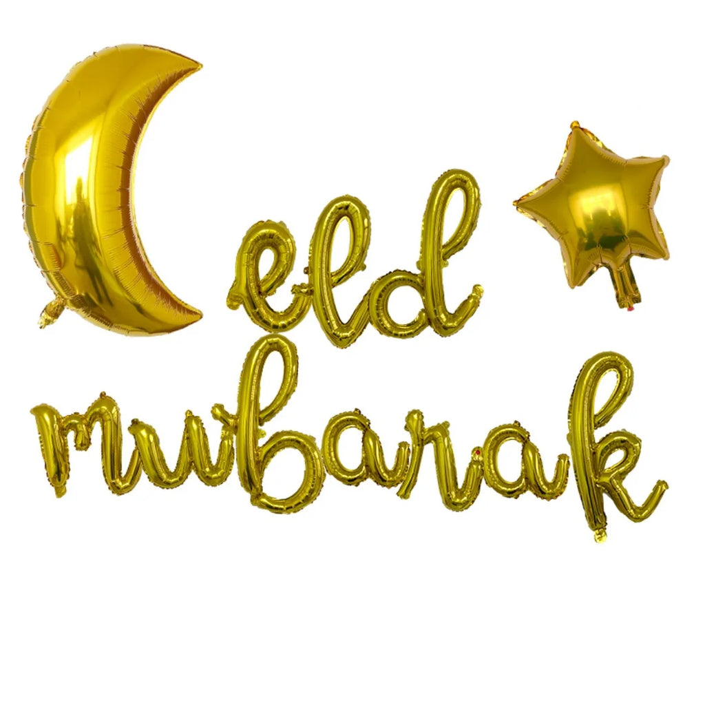 1set Moon Star Balloon Set for Muslim EID Mubarak Festival Home DIY Decoration Ramadan Kareem Kids Birthday Party Ballon Globos
