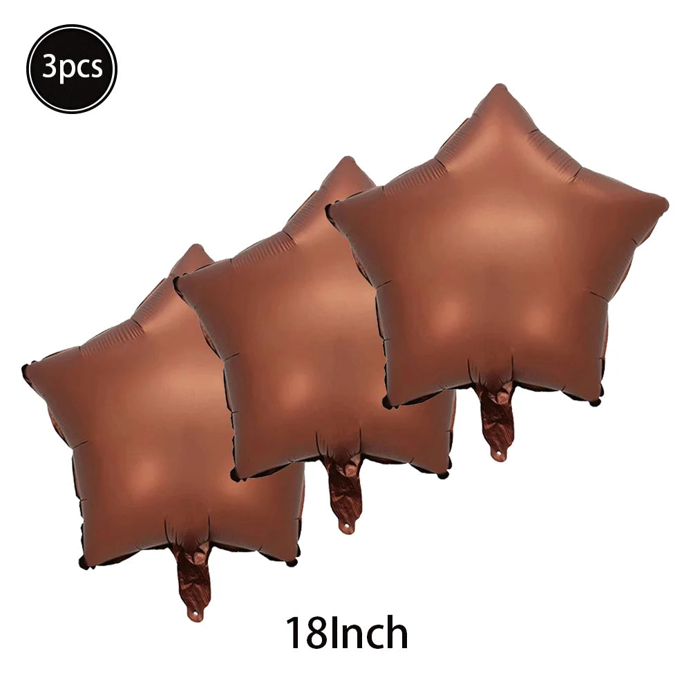 Caramel/Chocolate/Cream Number Balloon Star Heart Foil Helium Ball Kids Adult Girl Birthday Wedding Anniversary Party Decoration