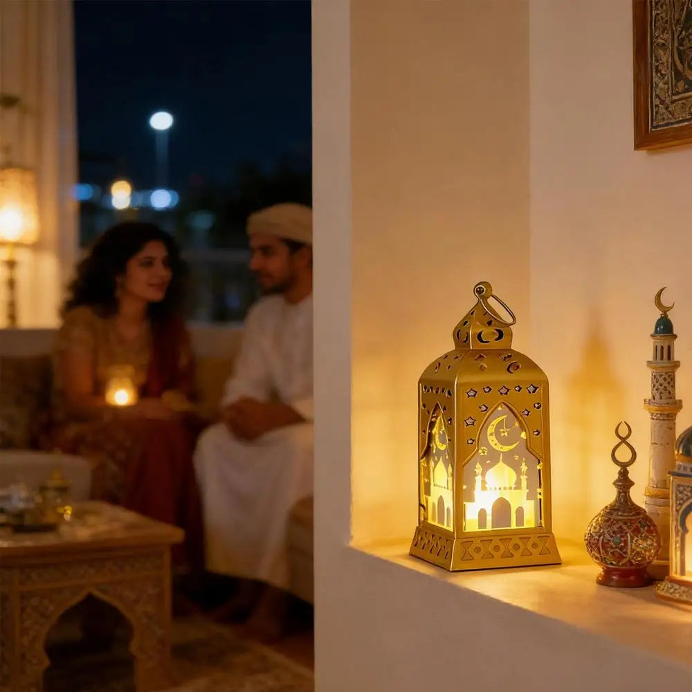 Muslim Ramadan Lantern Decor Ornament EID Mubarak LED Festival Night Light Eid Al Adha Gift Ramadan Decoration for Home