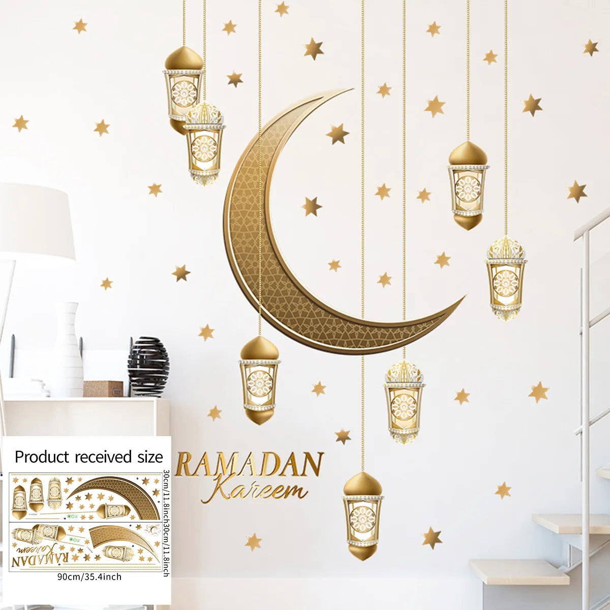 Eid Mubarak 2024 Window Stickers Ramadan Decorations for Home Islamic Ramadan Kareem Muslim Party Decor Eid Mubarak Gift Al Adha