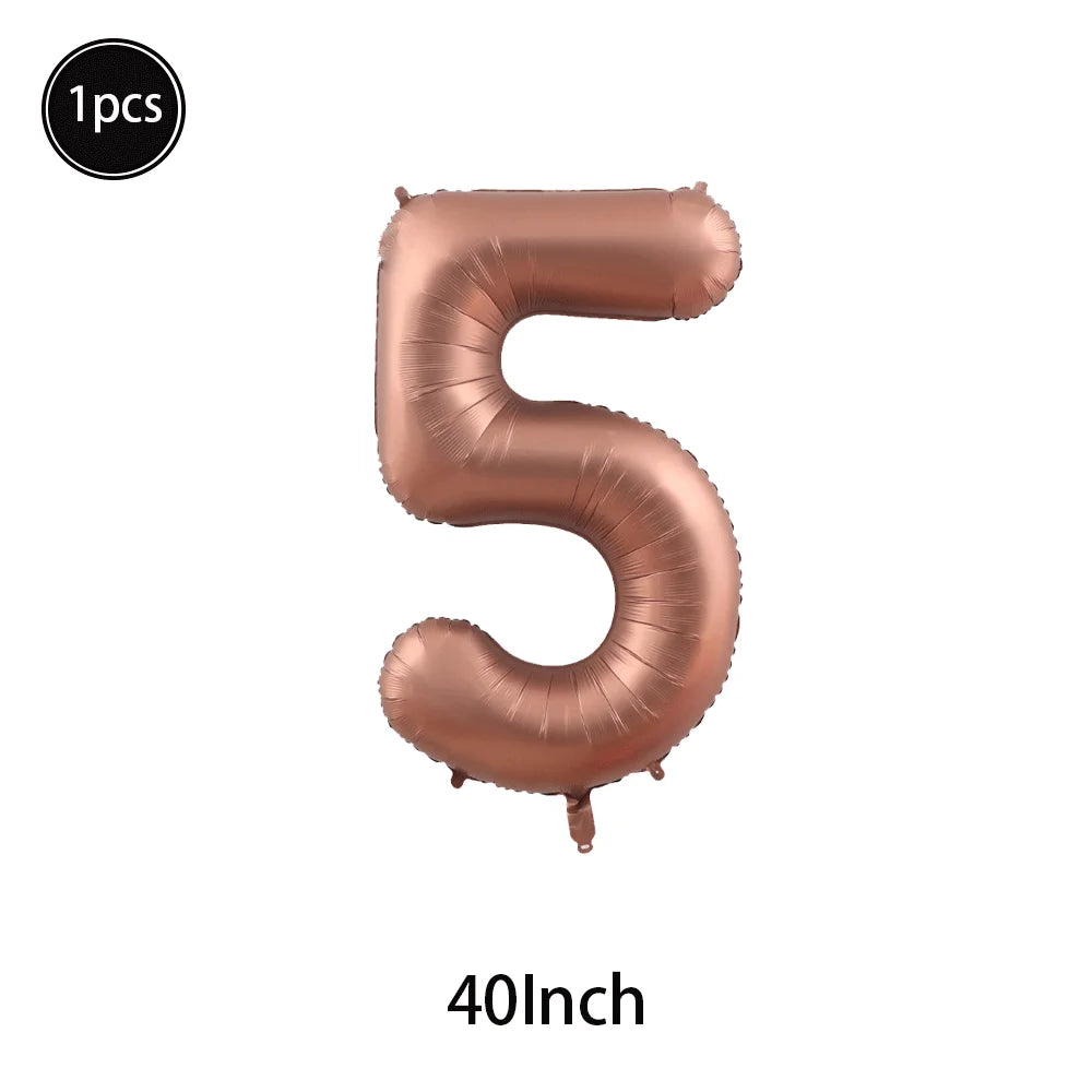 Caramel/Chocolate/Cream Number Balloon Star Heart Foil Helium Ball Kids Adult Girl Birthday Wedding Anniversary Party Decoration