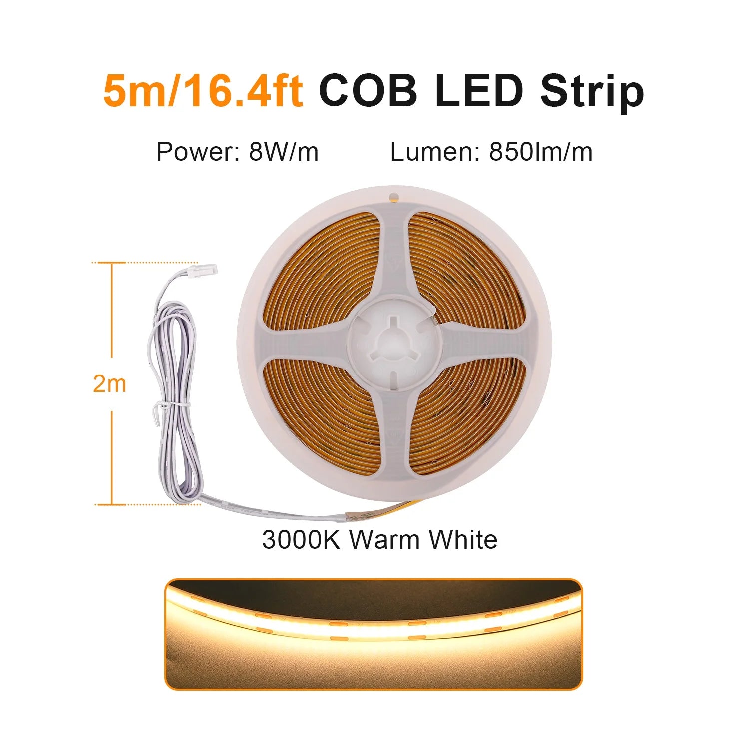 Under Cabinet COB LED Strip Light Collection Display Closet Bookcase Wardrobe Lamp Tape Penetrable Wood Dimmable Touch Sensor