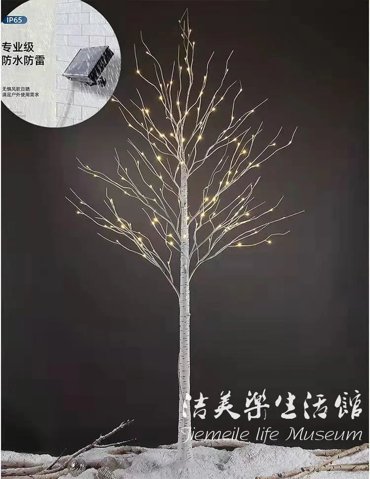 Outdoor waterproof birch tree luminous tree lanterns, background decoration ambient light scene arrangement, garden tree lights