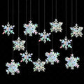 6pcs 3D white/laser snowflake hanging decorations, Christmas snowflakes, winter wonderland, New Year's party home decorations