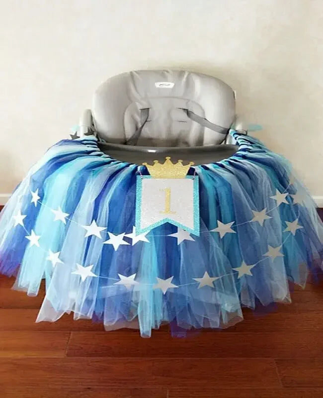 Tutu Chair Skirt Mesh Chair Skirt Children's Table Chair Skirt Party Decorative Chair Skirt Baby Birthday Party Decoration