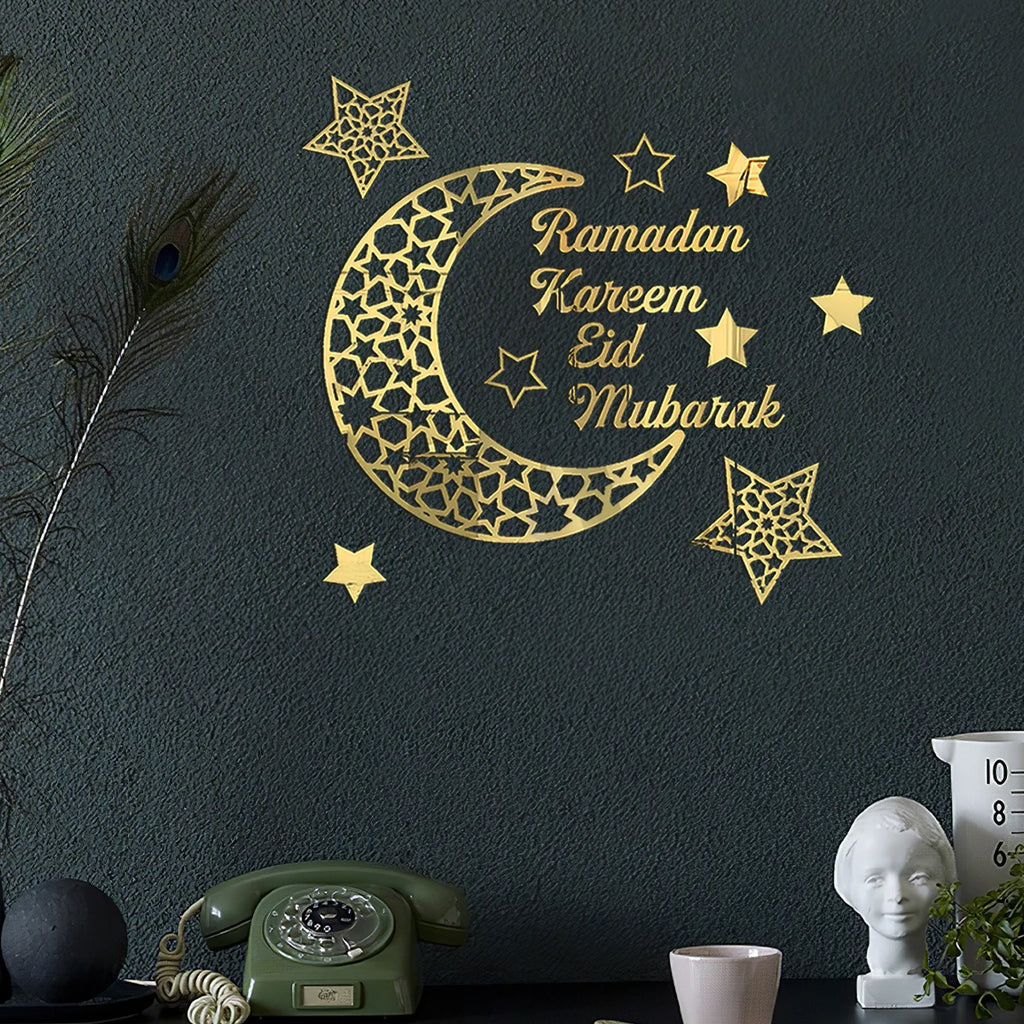 1Set,Ramadan (رمضان) creative Ramadan decorations, freely combinable wall stickers, suitable for Ramadan festival decorations