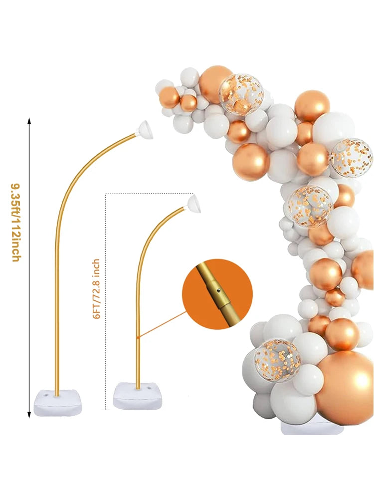 Balloon Arch Kit Free Bending Shape Half Arch Balloon Stand with Base Balloon Column Kit for Wedding Birthday Party Decorations