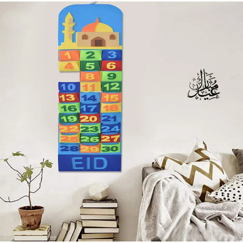 2026 Eid Mubarak Countdown Calendar Ramadan Muslim Party Hanging Calendar Decoration Craft Eid Al-adha Desktop Ornaments Gifts