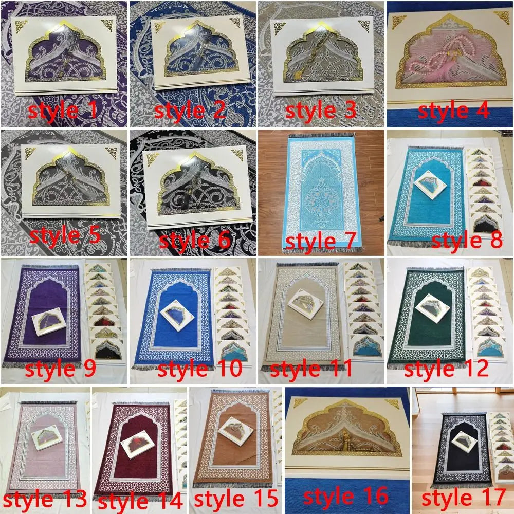Printed Floor Mat 70x110cm Muslim Prayer Rug Non-slip Foldable Islamic Prayer Mat Rectangle Ethnic Style Janamaz Sajadah Eid