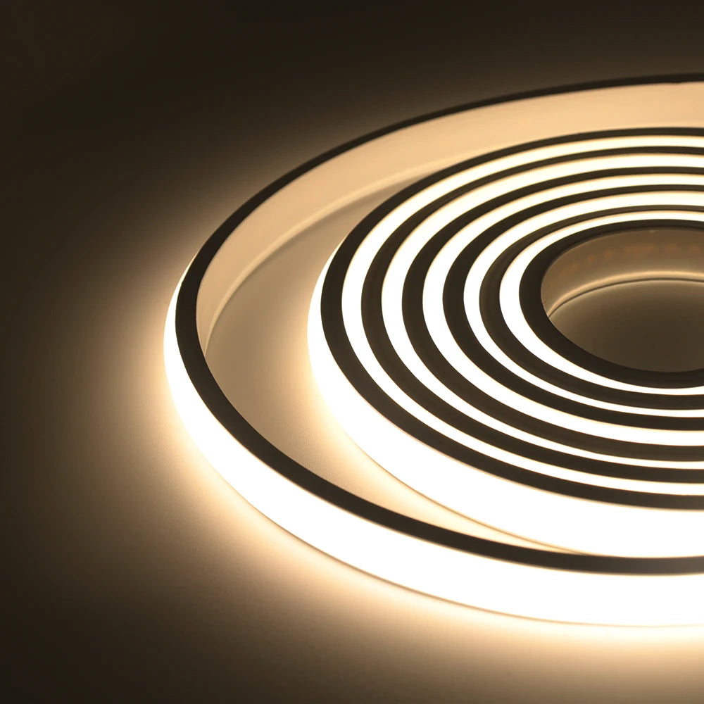COB LED Strip Neon Light 220V EU UK Plug 288LEDs/M RA90 Flexible Tape Waterproof Led Ribbon for Kitchen Outdoor Garden Lighting