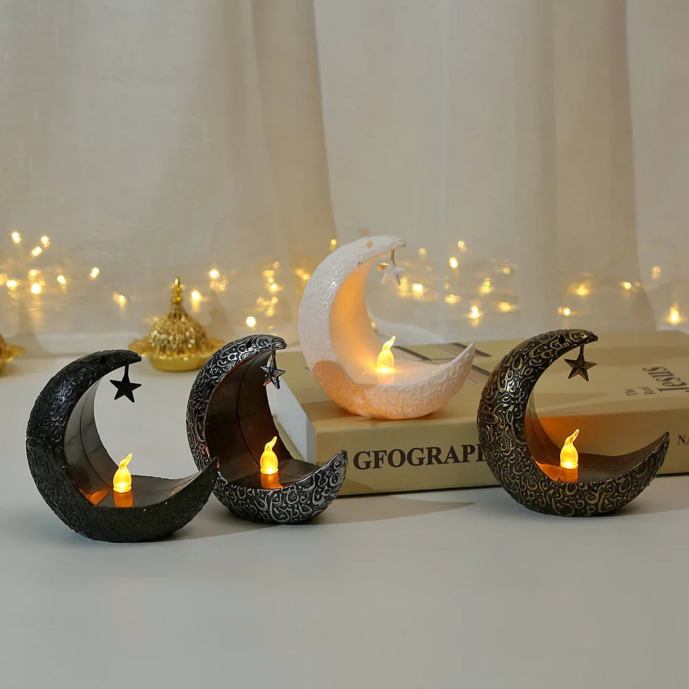 Ramadan Decoration 2026 LED Star Moon Candlestick Lamp Islamic Muslim Eid Mubarak for Ramadan Kareem Home Decor Lamp Party Gifts