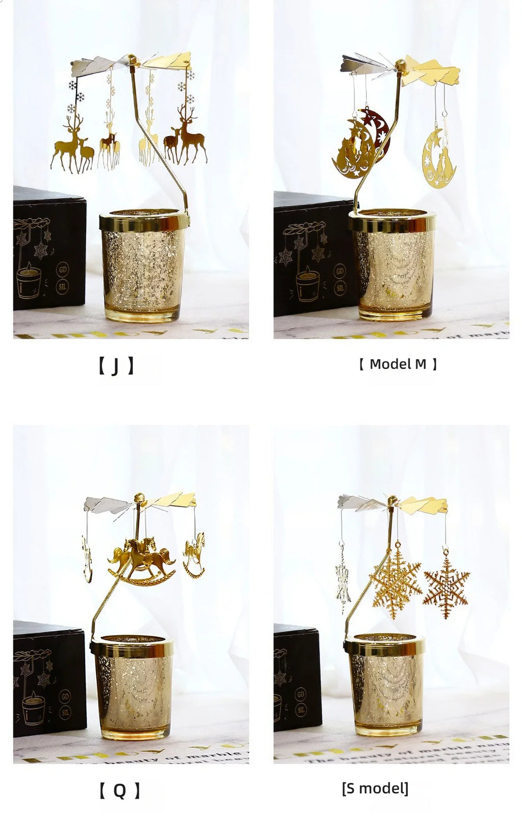 Gold Metal Rotating Tealight Candle Holder for Table Design Candlesticks‌ - Elegant Dining Room Decor, Unique Centerpiece