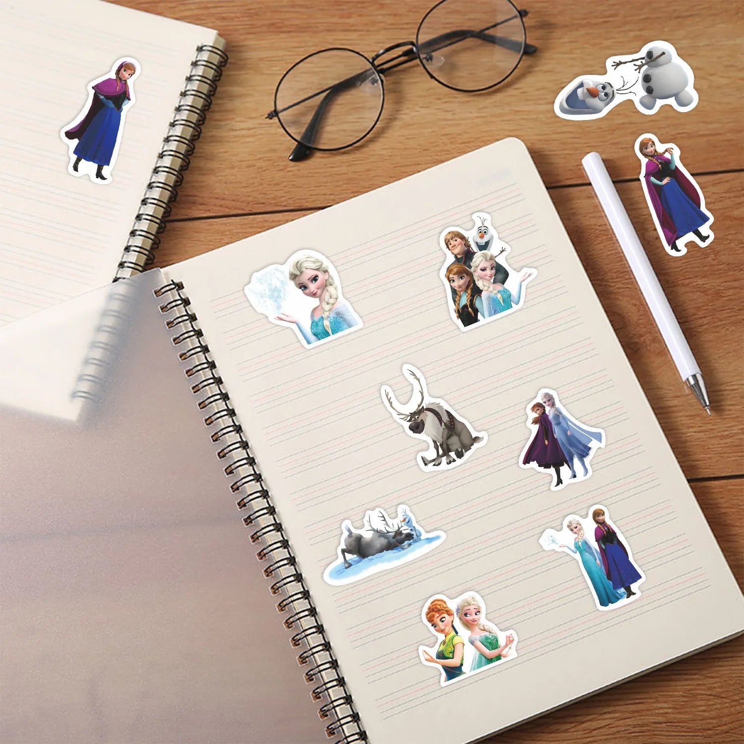 55PCS Cartoon Disney Frozen Graffiti Sticker DIY Decoration PVC Waterproof Skateboard Notebook Graffiti Toys Gifts
