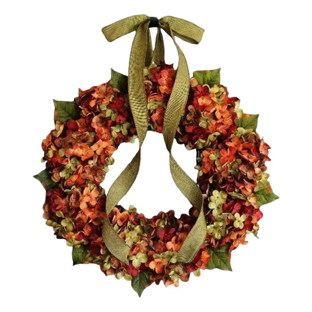 High-quality Christmas Wreath Rustic Hydrangea Fall Wreath with Bow for Front Door Thanksgiving Harvest Decor Indoor Outdoor