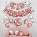 27pcs Eid Mubarak Balloons Decoration 2025 Muslim Hajj Decor Ramadan Kareem Festival Banner Star Moon Foil Balloon