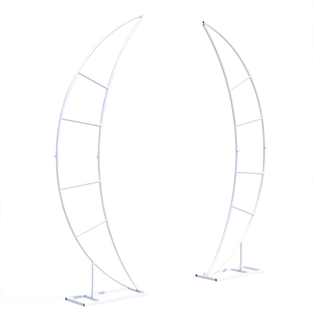 79" White Metal Crescent Moon Wedding Arch 2PCS DLY Decor Framework Iron For Wedding Party Stand