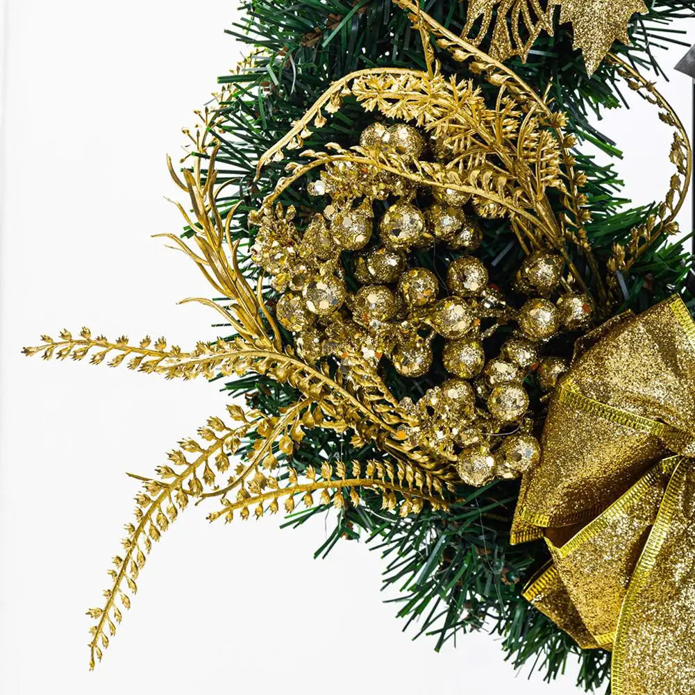 Flower Bow Ball Christmas Wreath With Oil Lamp Navidad Party Wedding Door Window Wall Fireplace Staircase Balcony Decoration