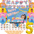 Cartoon English Teacher Theme Child Birthday Party Decor Ms&Racheled Balloon Banner Backdrops Cupcake Toppers for Kids Gifts
