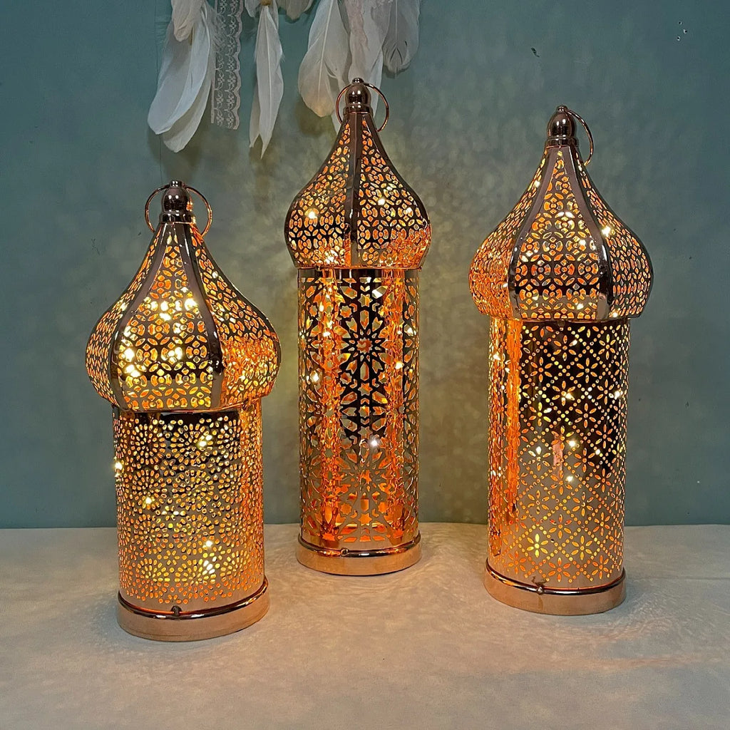Battery Powered Eid Lights Decorations for Home Masjid Lanterns Ramadan Kareem Mosque LED Night Light Islam Muslim Party Supplie
