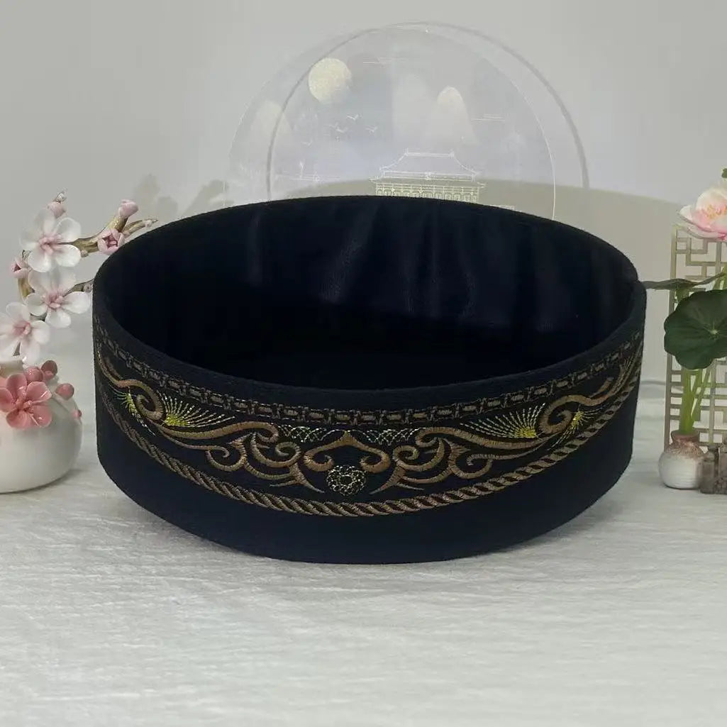 Muslim Caps For Men Clothing Tax Products Turkey Free Shipping Prayer Malaysian Boat Hat Kippa Islamic Kufi Topi Black 03625