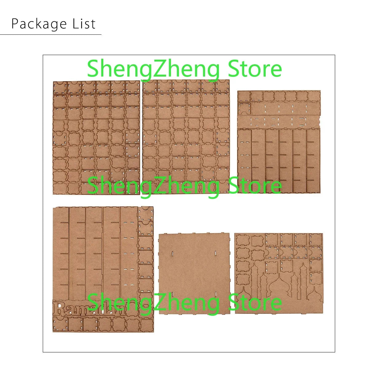 Ramadan Advent Calendar DIY House Drawer 30 Grids MDF Stand Rack Decorations