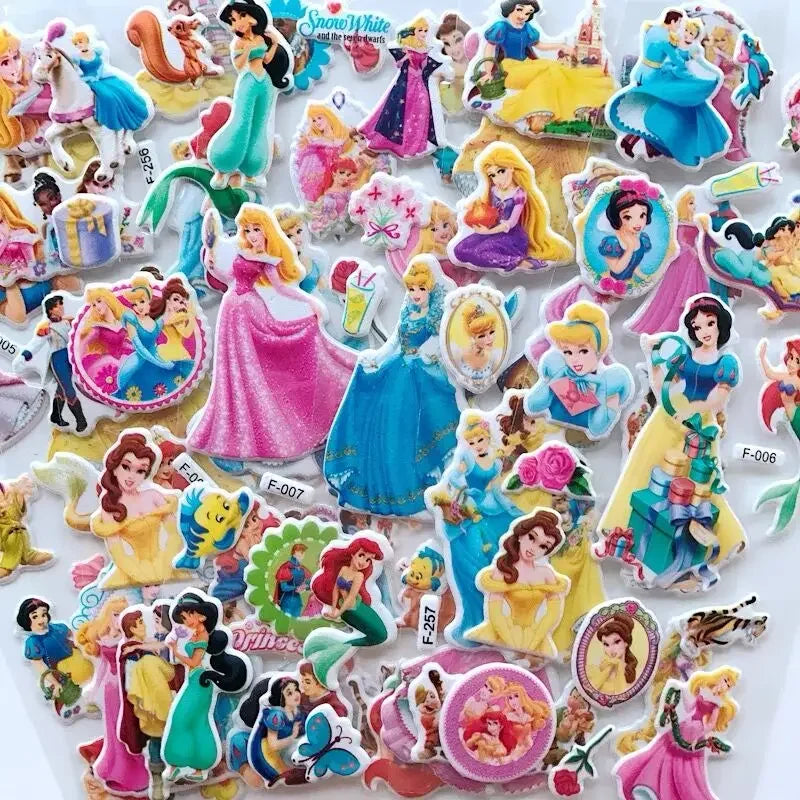 6/12PCS Princess Snow White Stickers For Kids Funny Toys Cartoon Cute Anime cute Stickers