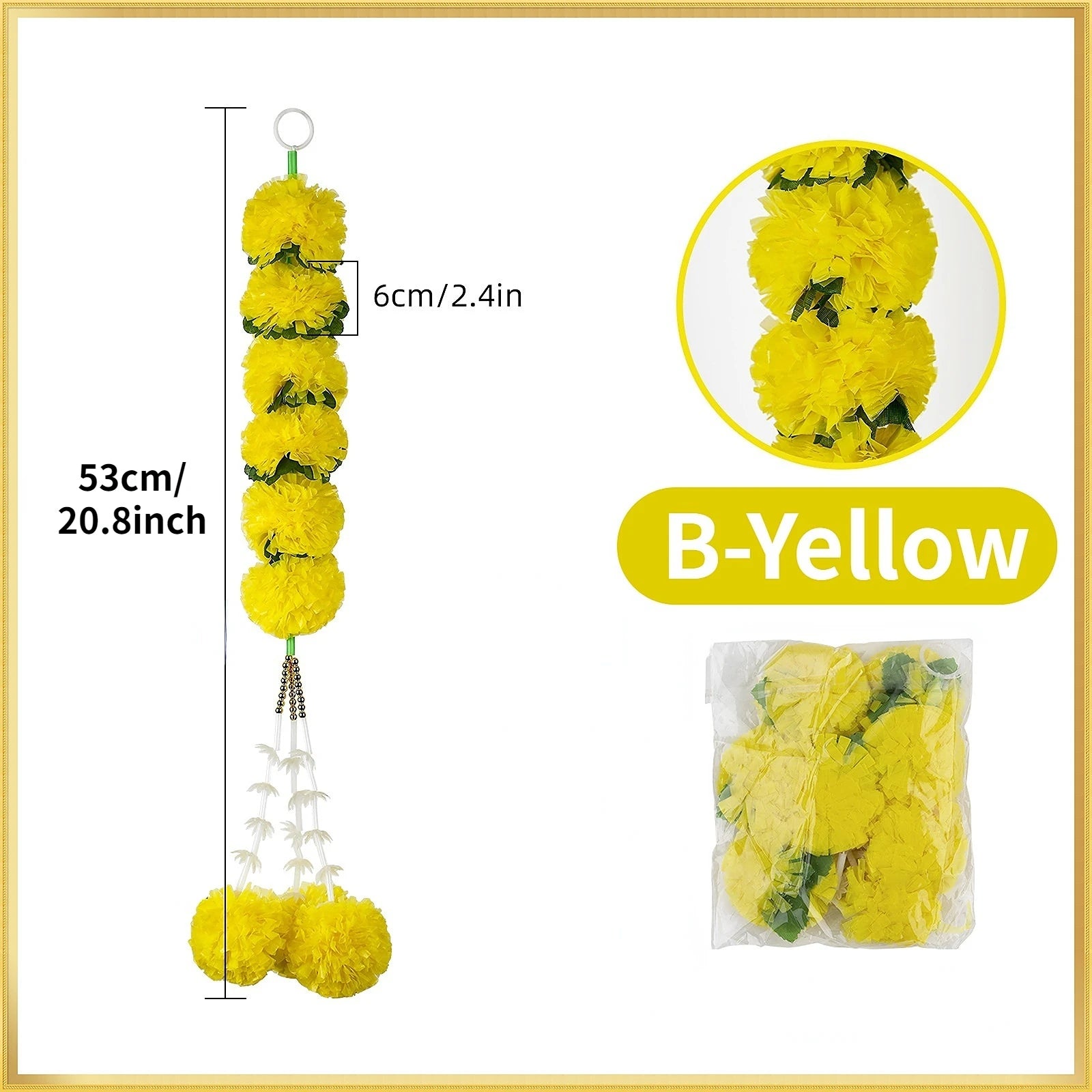 5-50 PCS Marigold Garland Wedding Marigold Flower Garlands for Prayer Fest Calendula Garland Indian Decor Garlands Wedding