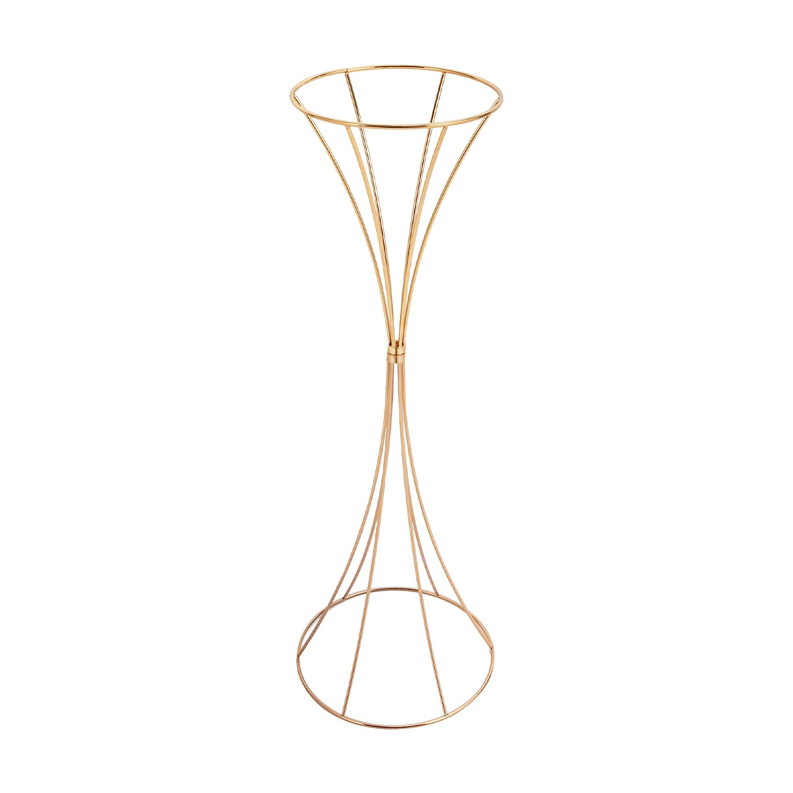 3PCS Hourglass-Shaped Golden Vase, Metal Wedding Centerpieces Vase, Flower Road Lead Stand for Table Wedding Party Banquet