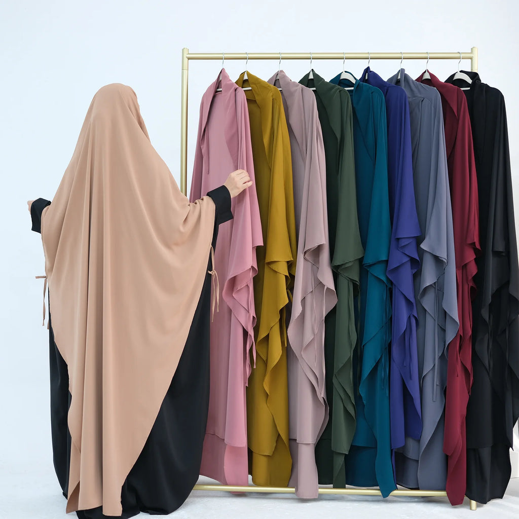 Muslim Long Khimar Headscarf Hijab for Women Abaya Praying Turban Scarf Headscarfs Long Scarves Head Wrap Shawl Femme Headdress